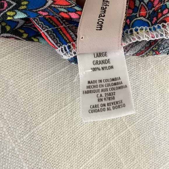 Luli Fama Rebeldia -T Back Romper Womens Size Large Paisley Mixed Print  Beach - Picture 10 of 16